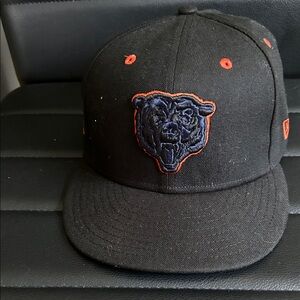 Black Cap with Bear Logo and Orange Accents